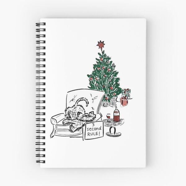 Item preview, Christmas cat on chair with "3 second rule" sign designed and sold by KPlayerAdhder.