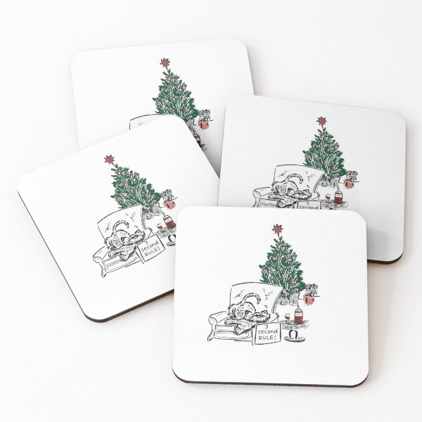 Item preview, Christmas cat on chair with "3 second rule" sign designed and sold by KPlayerAdhder.
