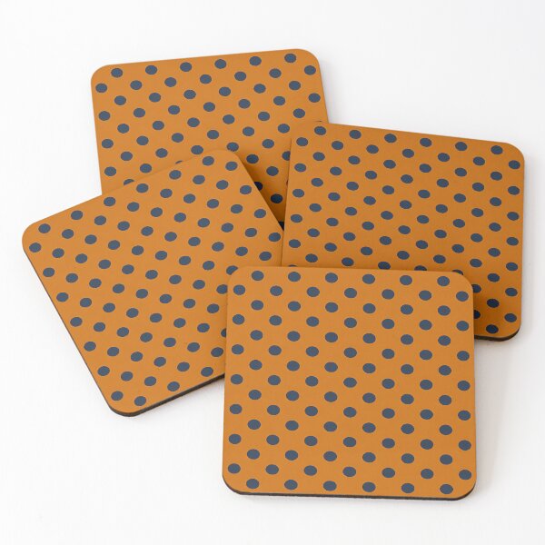 Item preview, Vibrant Caramel and Navy Polka Dot Pattern designed and sold by zenjiinspired.