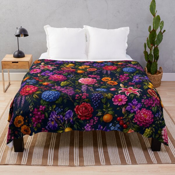 Item preview, Lush Floral and Fruit Pattern on Black designed and sold by CMooreWorx.