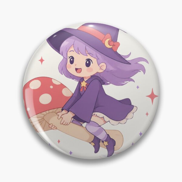Item preview, Flying Mushroom Witch – Cute Kawaii Halloween Sticker designed and sold by Cerys-GS.