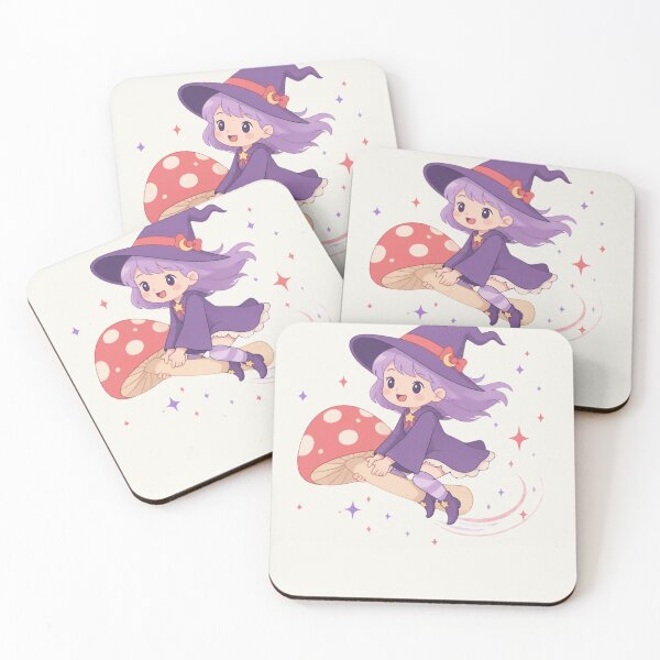 Item preview, Flying Mushroom Witch – Cute Kawaii Halloween Sticker designed and sold by Cerys-GS.