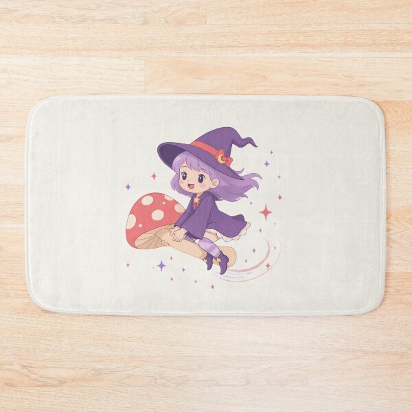 Item preview, Flying Mushroom Witch – Cute Kawaii Halloween Sticker designed and sold by Cerys-GS.
