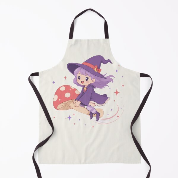 Item preview, Flying Mushroom Witch – Cute Kawaii Halloween Sticker designed and sold by Cerys-GS.