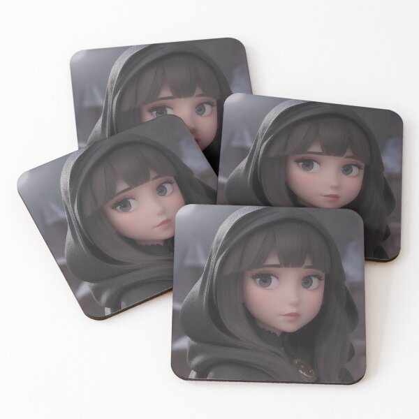 Item preview, Mysterious Gothic Hooded Anime Girl designed and sold by MoonGlyphSilence.