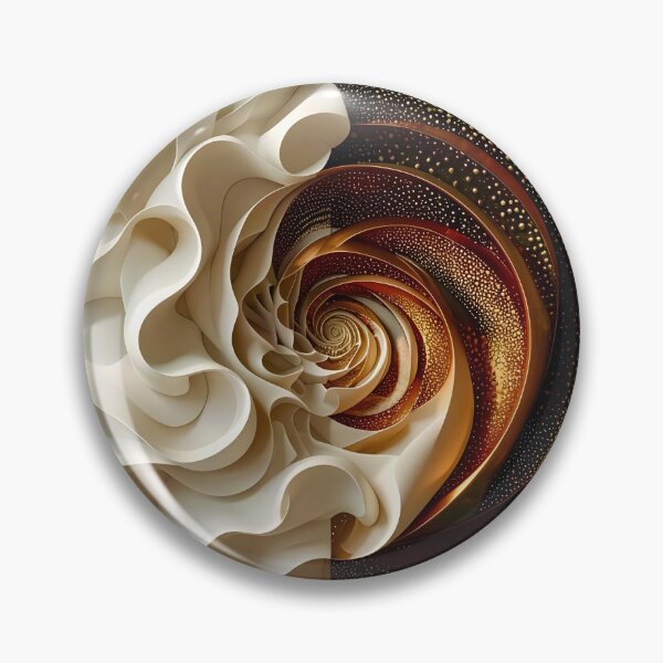 Item preview, Abstract Spiral Composition in Copper and White designed and sold by Vicky Brago-Mitchell®.