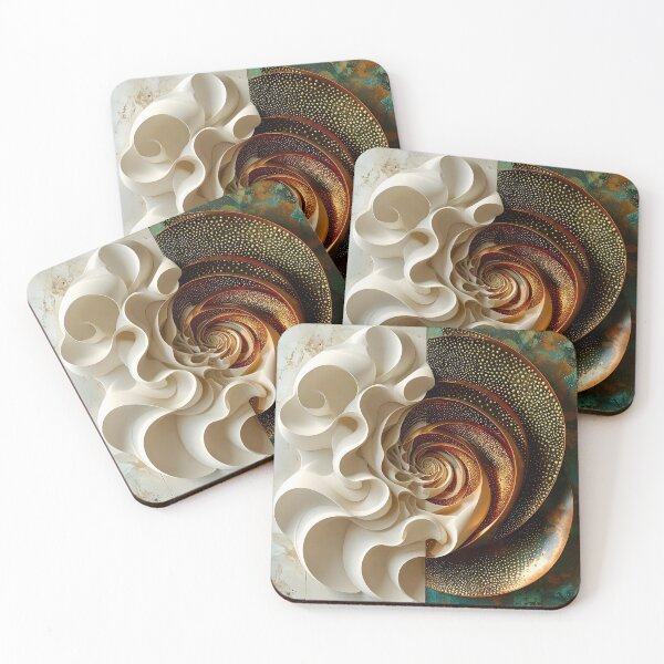 Item preview, Abstract Spiral Composition in Copper and White designed and sold by Vicky Brago-Mitchell®.