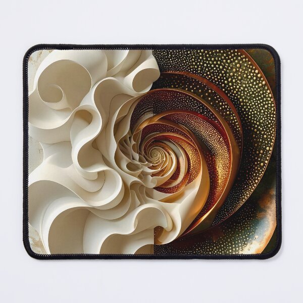 Item preview, Abstract Spiral Composition in Copper and White designed and sold by Vicky Brago-Mitchell®.