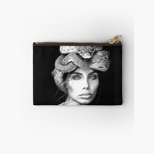 Item preview, Medusa Portrait with Serpent Crown Monochrome Mythology Art designed and sold by inkoutninja.