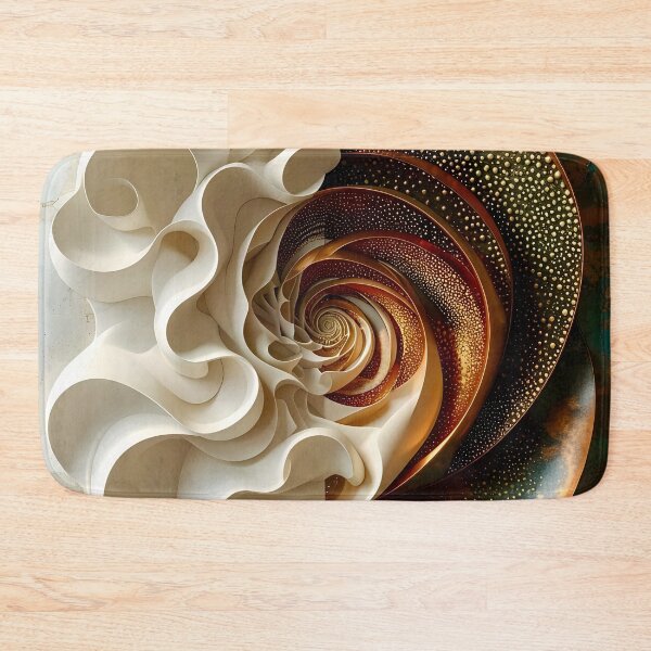 Item preview, Abstract Spiral Composition in Copper and White designed and sold by Vicky Brago-Mitchell®.