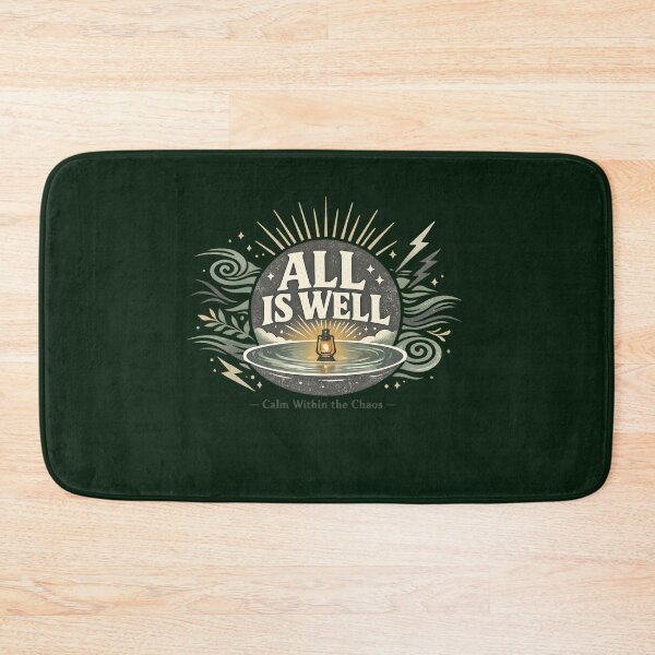 Item preview, All Is Well Vintage Typography T-Shirt | Minimalist Lantern Nature Quote | Inspirational Retro Aesthetic Design designed and sold by Bhaskar Digital Art.