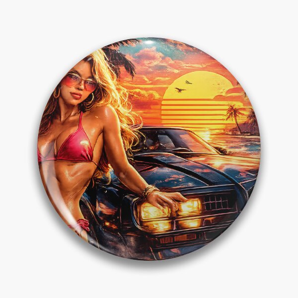 Artikelvorschau, Retro Beach Sunset Cabriolet entworfen und verkauft von CosmicDreamAI.