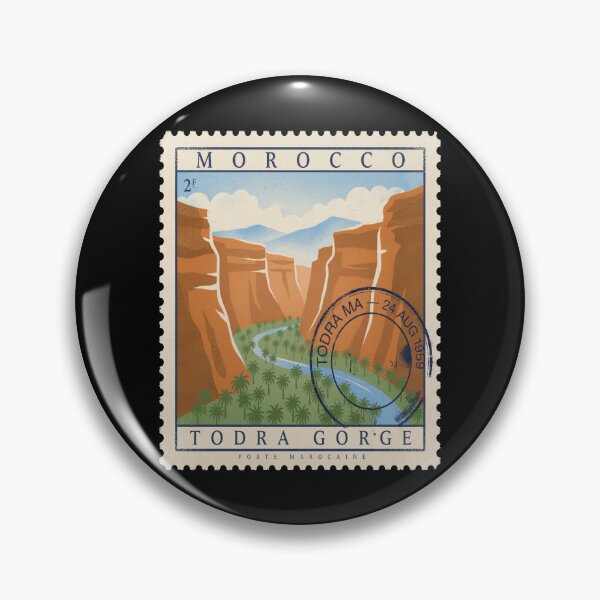 Item preview, Todra Gorge Morocco Canyon Oasis Valley Stamp Sticker designed and sold by stickercuffs.