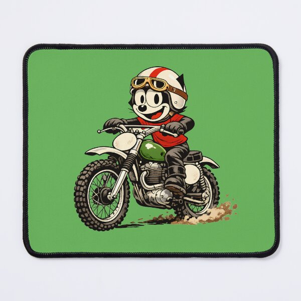 Item preview, Felix Cat Vintage Motocross Rider on 1960s Dirt Bike designed and sold by infinitearte.