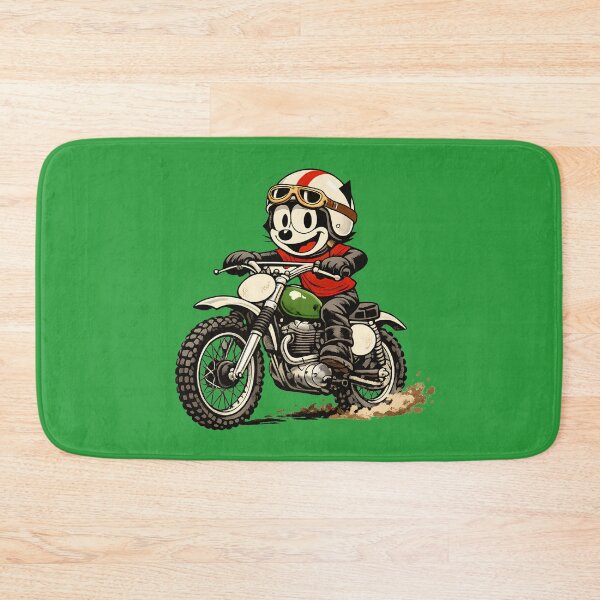 Item preview, Felix Cat Vintage Motocross Rider on 1960s Dirt Bike designed and sold by infinitearte.