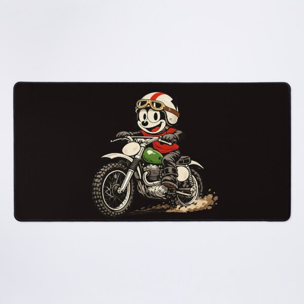 Item preview, Felix Cat Vintage Motocross Rider on 1960s Dirt Bike designed and sold by infinitearte.