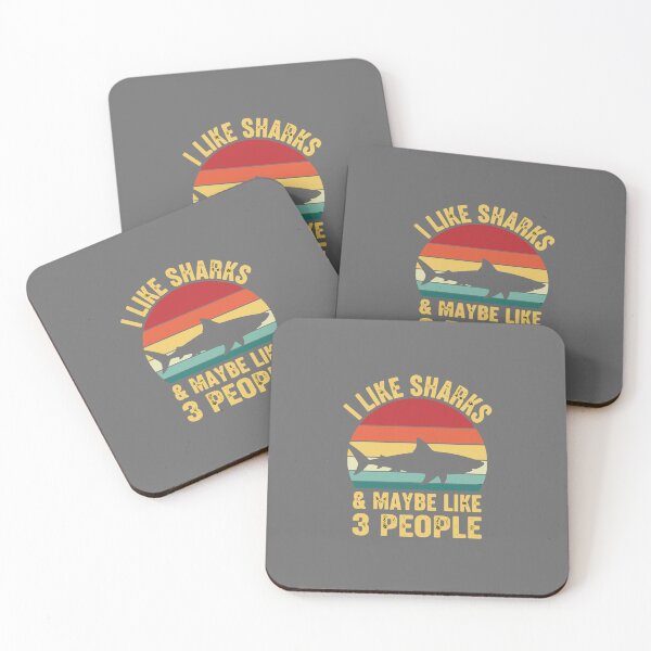 Item preview, I Like Sharks & Maybe Like 3 People Introvert Humor Shark Lover designed and sold by SofiBlair.