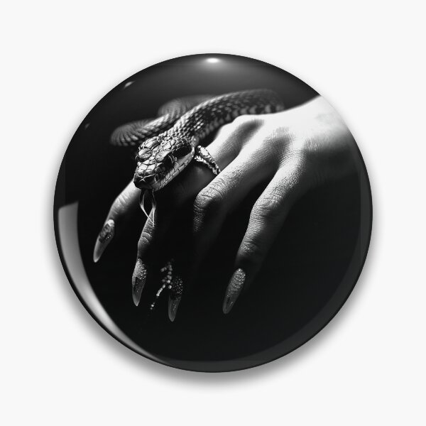 Item preview, Snake Draped Over Elegant Hand Monochrome Reptile Fashion Art designed and sold by inkoutninja.