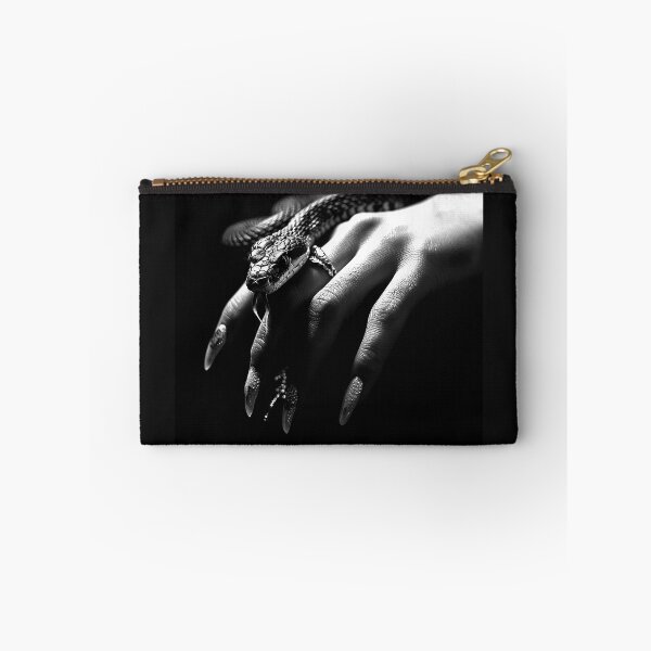 Item preview, Snake Draped Over Elegant Hand Monochrome Reptile Fashion Art designed and sold by inkoutninja.