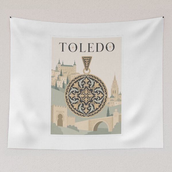 Item preview, Toledo Damascene Pendant Travel Poster designed and sold by Beyond Destinations.