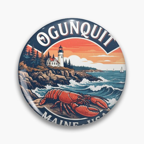 Item preview, Vintage Ogunquit Maine Lobster Coastal Travel Badge Sticker designed and sold by Mathias Yakubu Design.