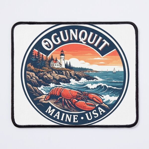Item preview, Vintage Ogunquit Maine Lobster Coastal Travel Badge Sticker designed and sold by Mathias Yakubu Design.