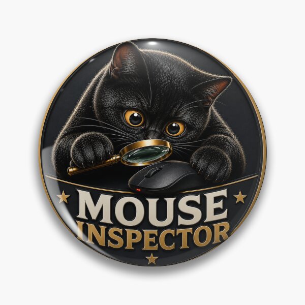 Item preview, Mouse Inspector | Funny Black Cat Office Humor | Professional Cursor Chaser designed and sold by ZibaCentralShop.