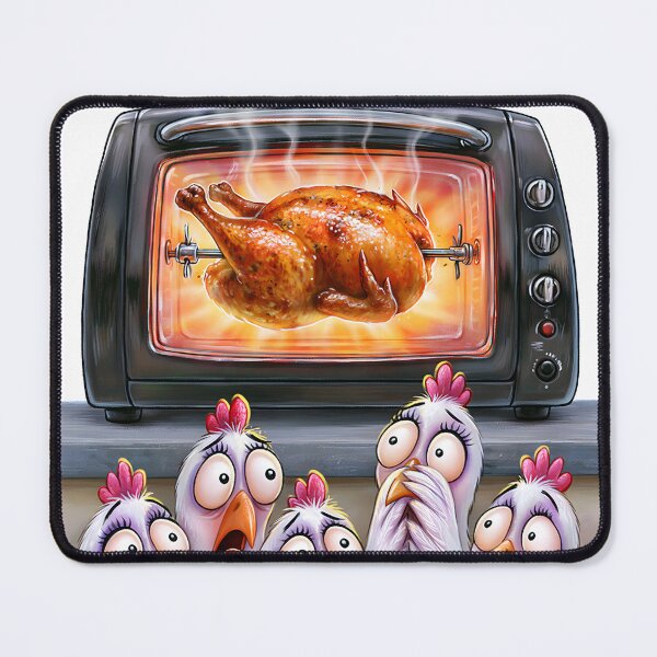 Item preview, Chickens Alarmed by Roast in the Oven designed and sold by Artessie.
