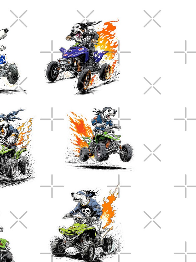 Thumbnail 4 of 4, iPhone Case, Six Grumpy Quad Racers Sticker Bundle designed and sold by sunnthreads.