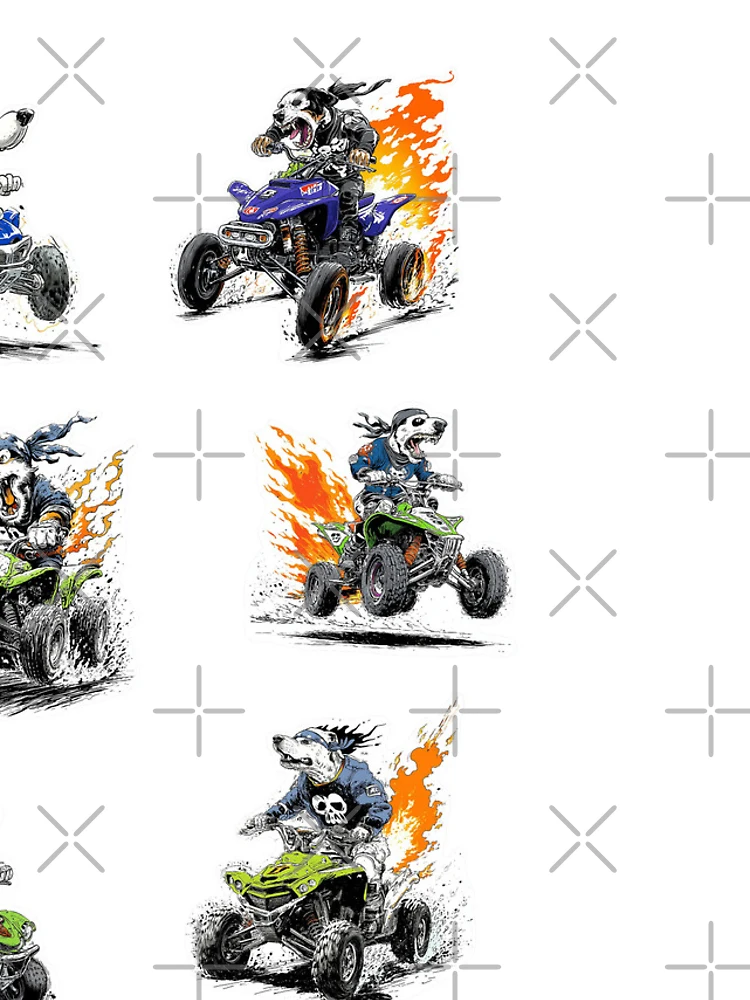 Thumbnail 4 of 4, iPhone Case, Six Grumpy Quad Racers Sticker Bundle designed and sold by sunnthreads.