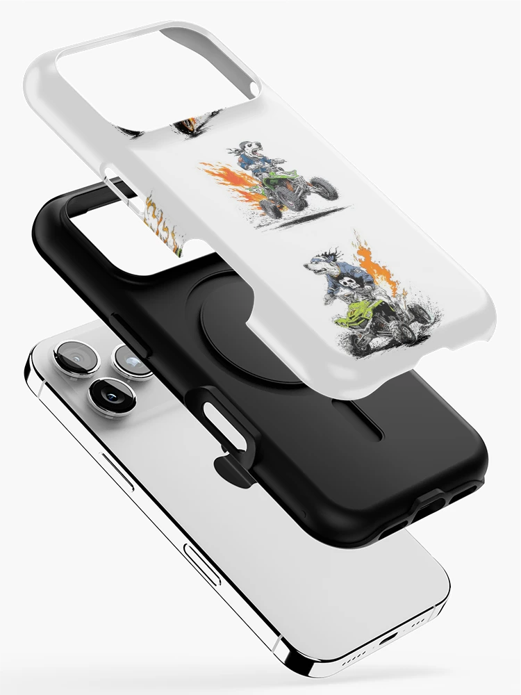 Thumbnail 2 of 4, iPhone Case, Six Grumpy Quad Racers Sticker Bundle designed and sold by sunnthreads.