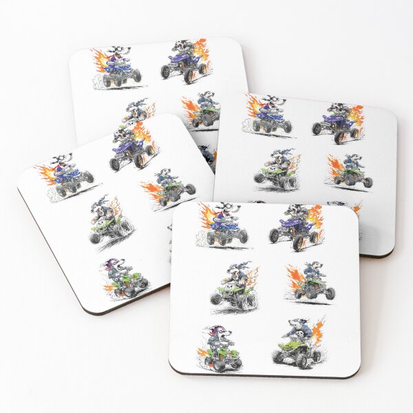 Item preview, Six Grumpy Quad Racers Sticker Bundle designed and sold by sunnthreads.
