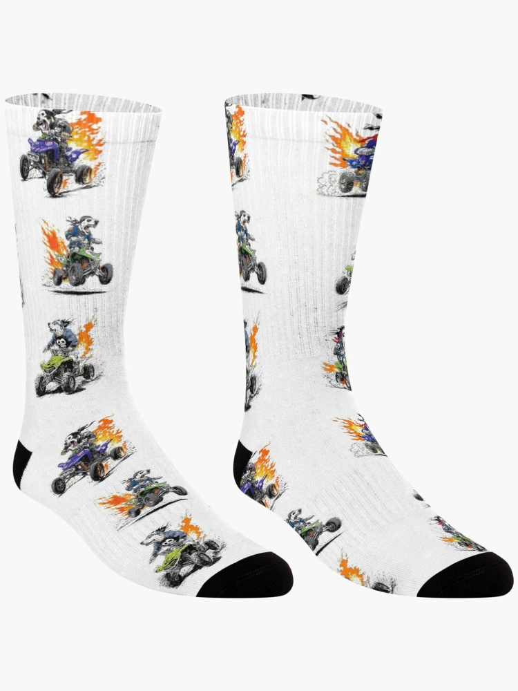 Thumbnail 3 of 5, Socks, Six Grumpy Quad Racers Sticker Bundle designed and sold by sunnthreads.