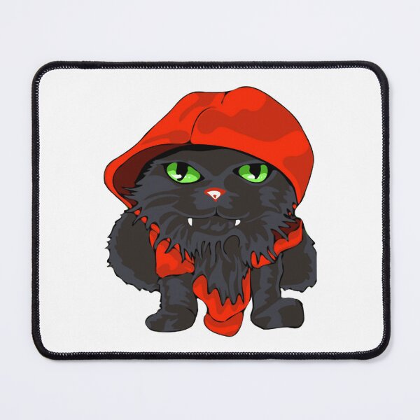 Item preview, Cat In Hoodie Cute Spooky Black Kitten Red Cloak Art designed and sold by macpeterse.
