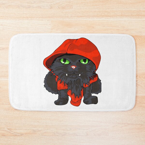 Item preview, Cat In Hoodie Cute Spooky Black Kitten Red Cloak Art designed and sold by macpeterse.