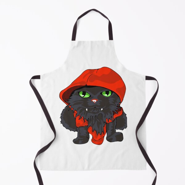 Item preview, Cat In Hoodie Cute Spooky Black Kitten Red Cloak Art designed and sold by macpeterse.