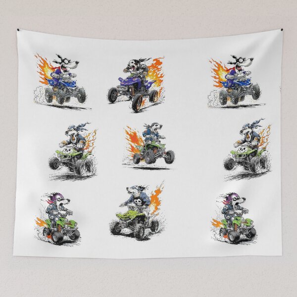 Item preview, Six Grumpy Quad Racers Sticker Bundle designed and sold by sunnthreads.