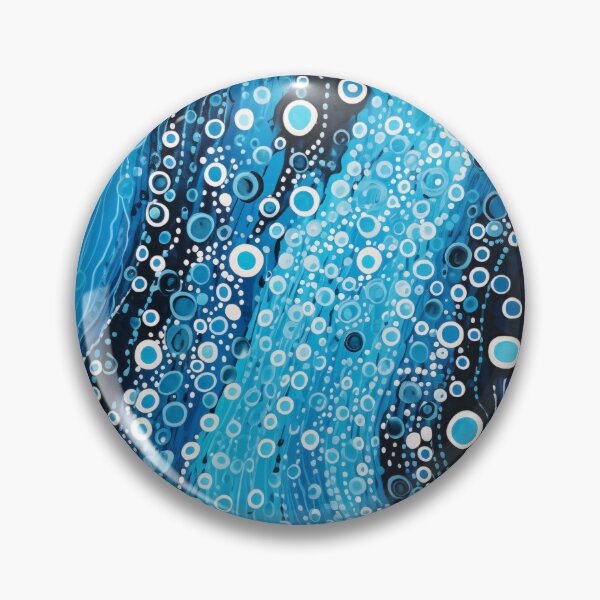 Item preview, Aboriginal Inspired Dot Art - Blue Water Ocean Wave Pattern designed and sold by GrinGalore.