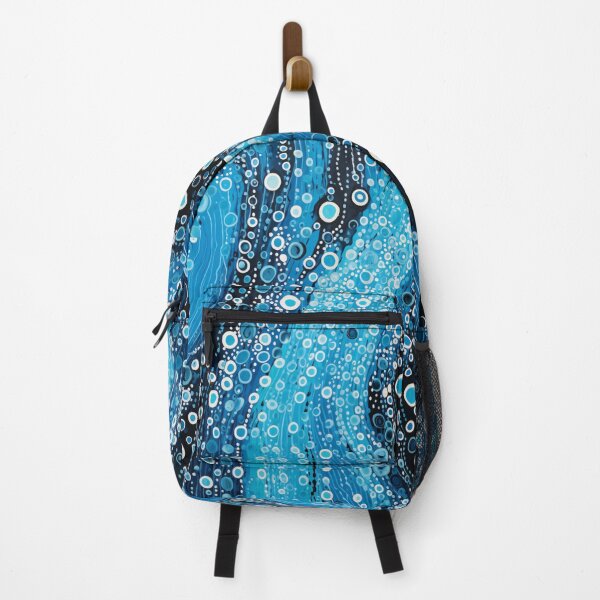 Item preview, Aboriginal Inspired Dot Art - Blue Water Ocean Wave Pattern designed and sold by GrinGalore.