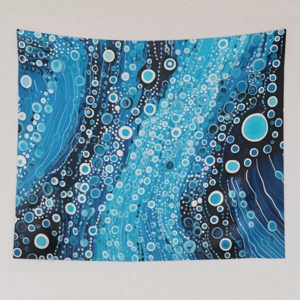 Item preview, Aboriginal Inspired Dot Art - Blue Water Ocean Wave Pattern designed and sold by GrinGalore.