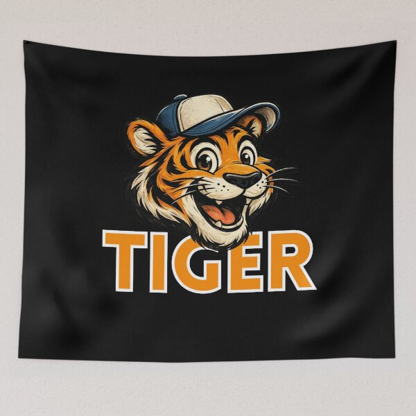 Item preview, Tiger Mascot Wearing Baseball Cap designed and sold by FreeArt2.