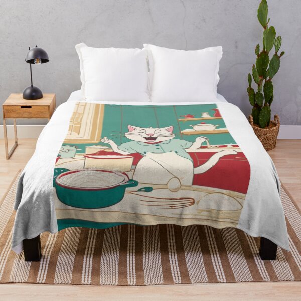 Item preview, Illustration - Stylized Feline Character, Retro and Humorous Kitchen Scene designed and sold by World-Pets.