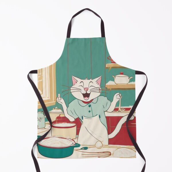 Item preview, Illustration - Stylized Feline Character, Retro and Humorous Kitchen Scene designed and sold by World-Pets.