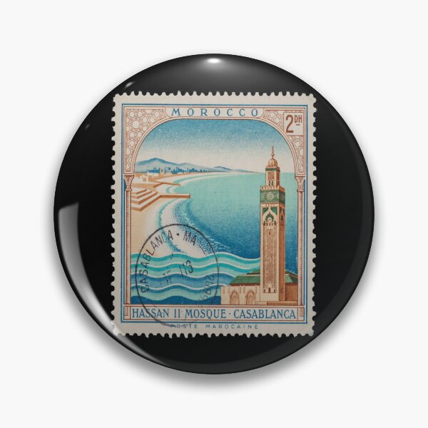 Item preview, Hassan II Mosque Morocco Atlantic Minaret Stamp Sticker designed and sold by stickercuffs.