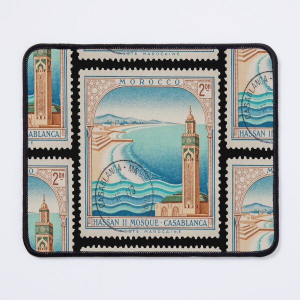 Item preview, Hassan II Mosque Morocco Atlantic Minaret Stamp Sticker designed and sold by stickercuffs.