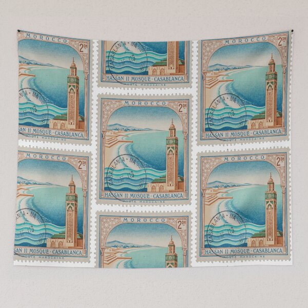 Item preview, Hassan II Mosque Morocco Atlantic Minaret Stamp Sticker designed and sold by stickercuffs.