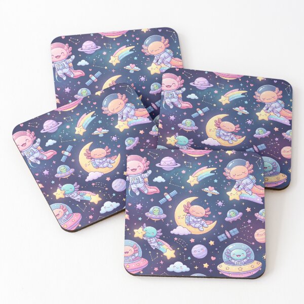 Item preview, Astro Axolotl Adventure | Cute Space Seamless Pattern | Kawaii Cartoon Print designed and sold by AP Digi Store.