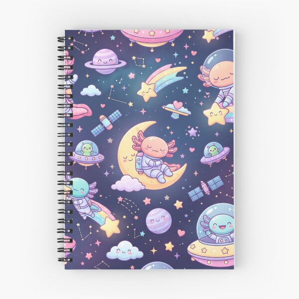 Item preview, Astro Axolotl Adventure | Cute Space Seamless Pattern | Kawaii Cartoon Print designed and sold by AP Digi Store.