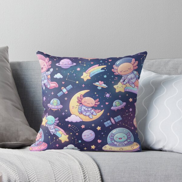 Item preview, Astro Axolotl Adventure | Cute Space Seamless Pattern | Kawaii Cartoon Print designed and sold by AP Digi Store.