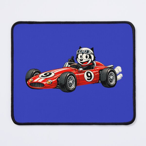 Item preview, Vintage Racing Cat in Red 1960s Race Car Illustration designed and sold by infinitearte.